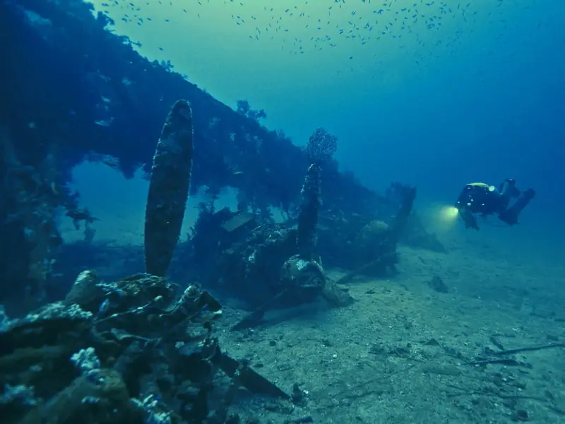 Flugzeugwrack Messerschmidt Mischgastauchen Italien